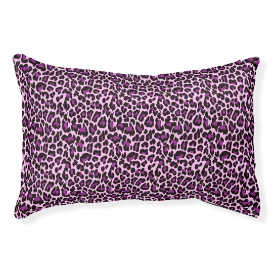 Purple Leopard Print Pet Bed