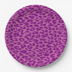 Purple Leopard Print Skin Paper Plates