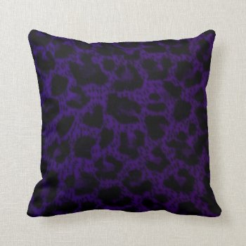 Purple Leopard Print Throw Pillow by Solasmoon at Zazzle