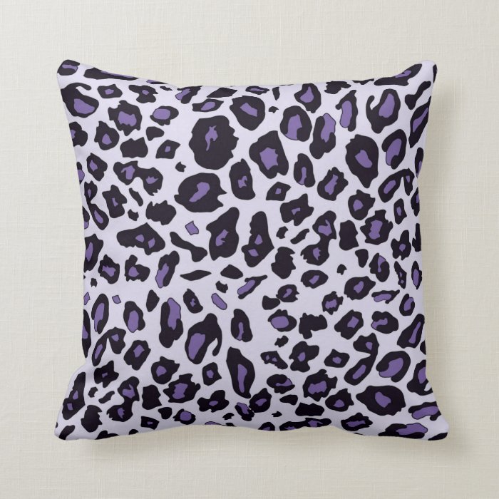 Purple leopard print throw pillows