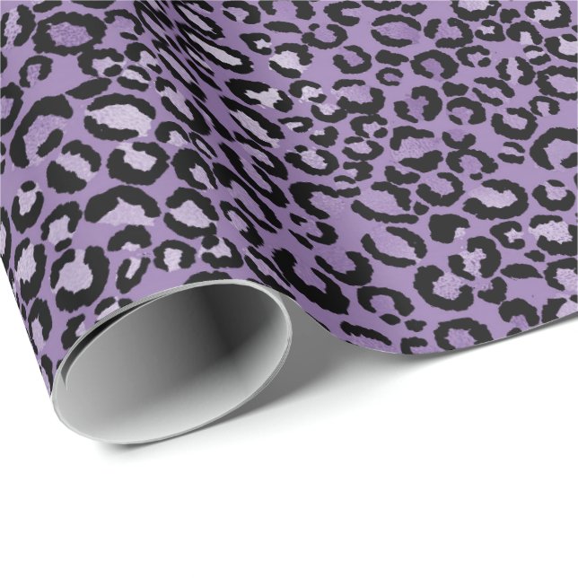 Purple Leopard Print Wrapping Paper (Roll Corner)