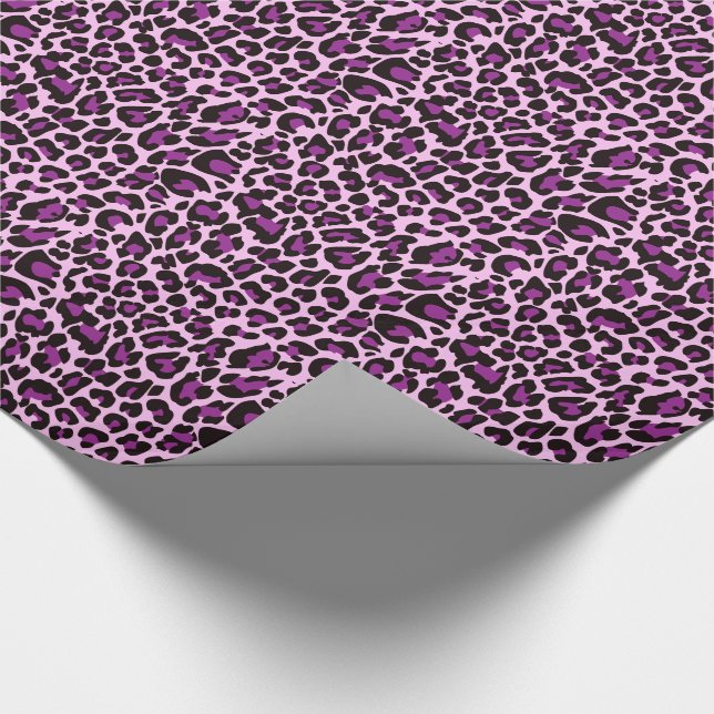 Purple Leopard Print Wrapping Paper (Corner)
