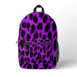 Purple Leopard Printed Backpack