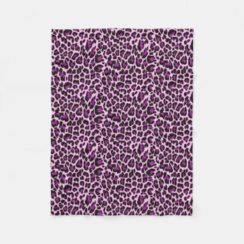 Purple Leopard Skin Print Fleece Blanket by ironydesigns at Zazzle