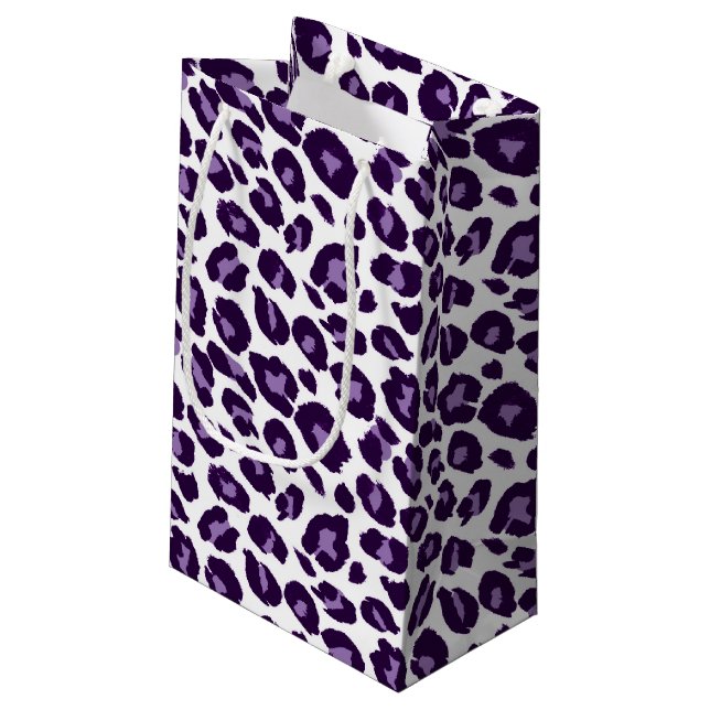 Purple Leopard Small Gift Bag (Back Angled)