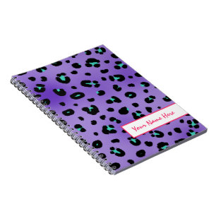 Purple Leopard Spiral Personalized Notebook