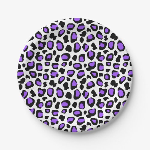 Purple Leopard Spots Animal Print Pattern Girls Paper Plates