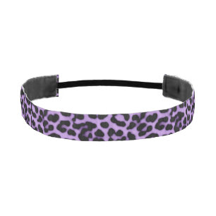 Purple Leopard Spots Print Pattern Athletic Headband