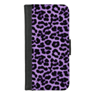 Purple Leopard Spots Print Pattern iPhone 8/7 Wallet Case