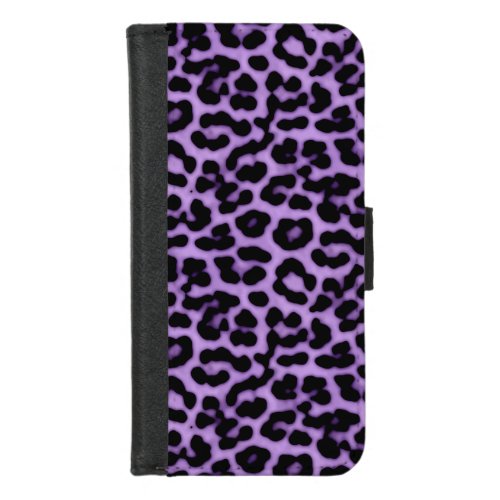 Purple Leopard Spots Print Pattern iPhone 87 Wallet Case