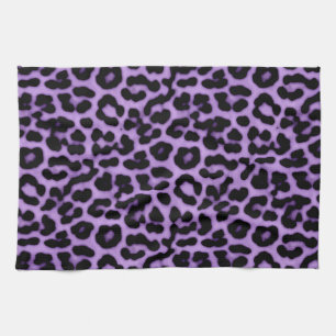 Purple Leopard Spots Print Pattern Kitchen Towel