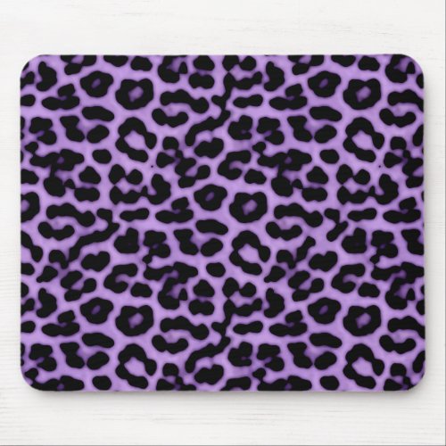 Purple Leopard Spots Print Pattern Mouse Pad