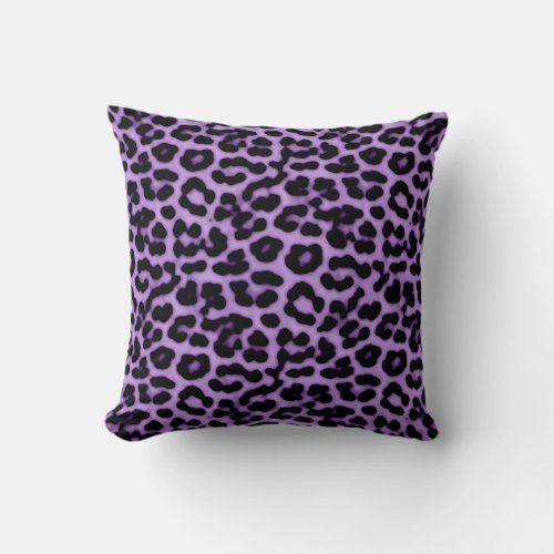 Purple Leopard Spots Print Pattern Throw Pillow