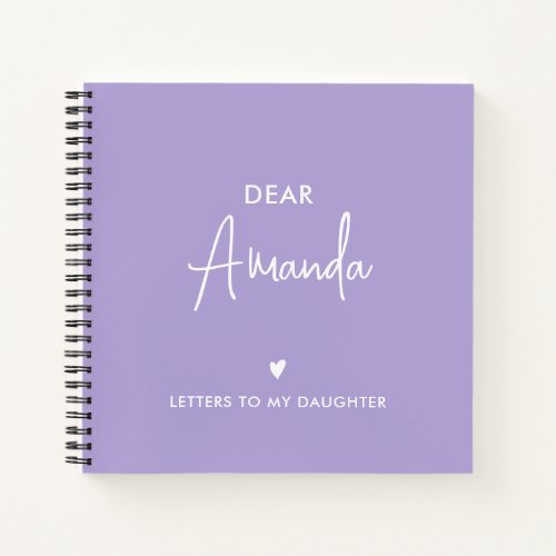 PURPLE  Letters to My Daughter Keepsake Memory Notebook