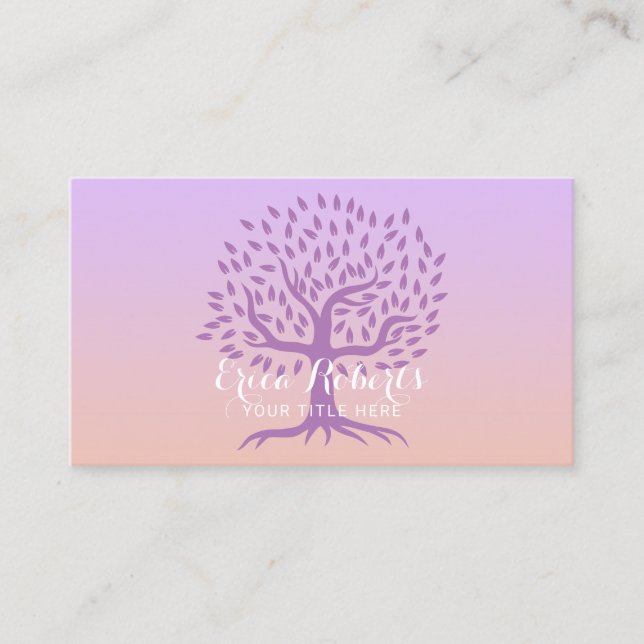 Purple Life Tree Massage Therapy Salon & Spa Business Card (Front)