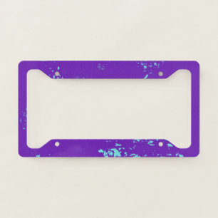 Purple Light Blue Doodles License Plate Frame
