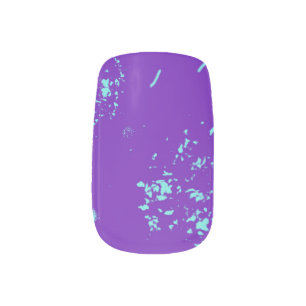 Purple Light Blue Doodles Minx Nail Art