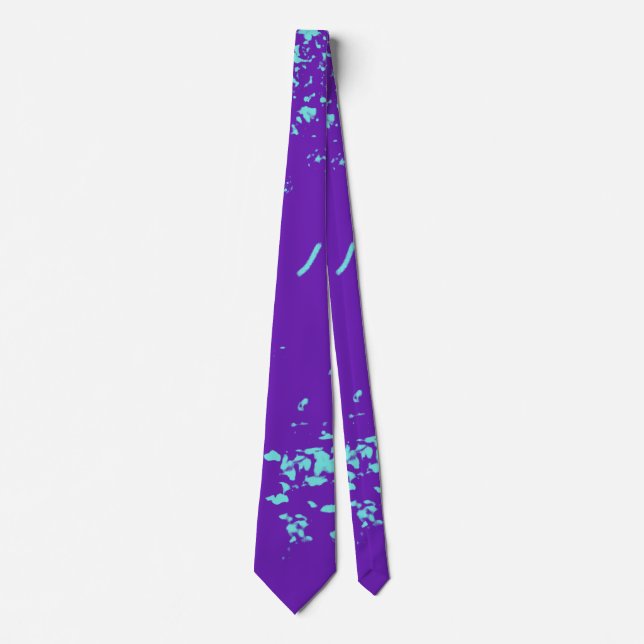 Purple Light Blue Doodles Neck Tie (Front)