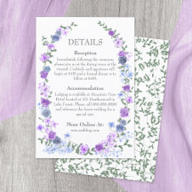 Purple Light Blue Rose Garden Vine Wedding Details