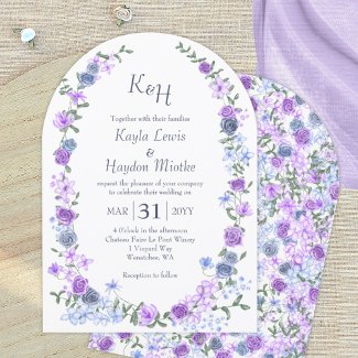 Purple & Light Blue Rose Garden Wedding Arches
