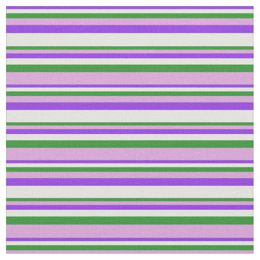 Purple, Light Cyan, Forest Green & Plum Stripes Fabric