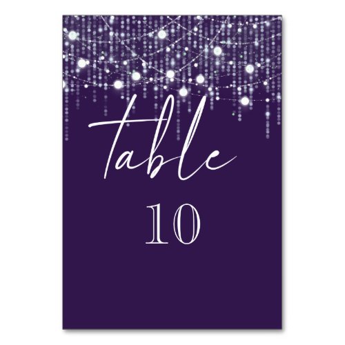 Purple  Light Hanging Lights Table Number