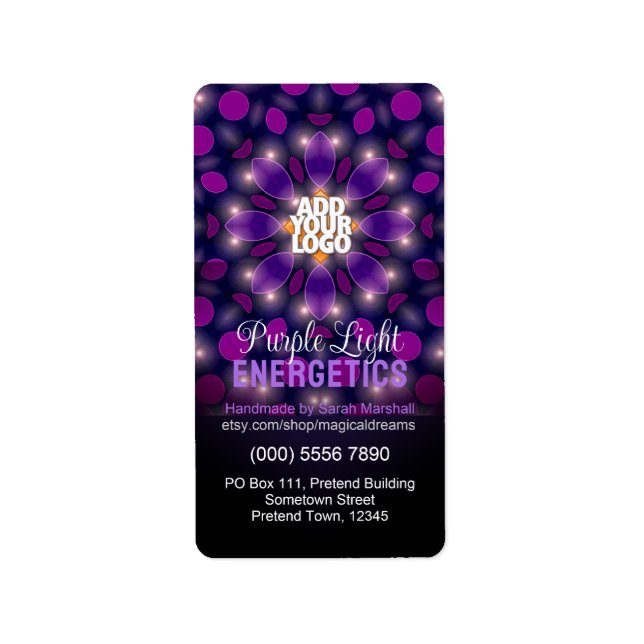 Purple Light Mandala Business Marketing Label (Front)