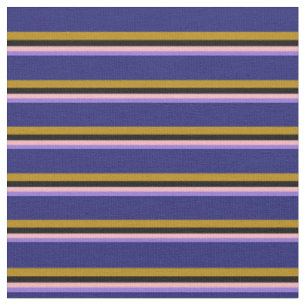 Purple, Light Pink, Black, Dark Goldenrod & Blue Fabric