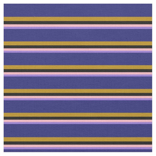 Purple, Light Pink, Black, Dark Goldenrod & Blue Fabric