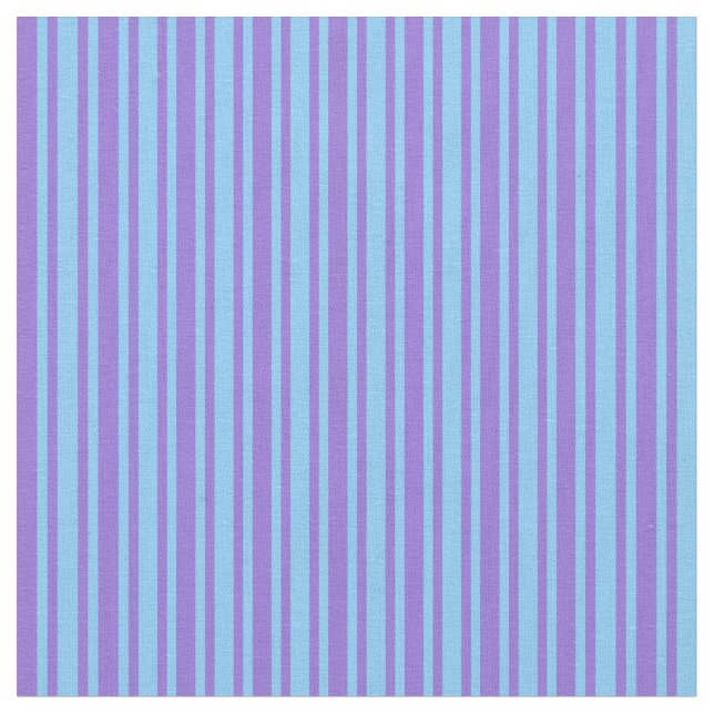 Purple & Light Sky Blue Colored Pattern Fabric (Close Up)