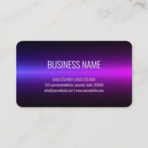Purple Light Stainless Steel Metal Look Business Card