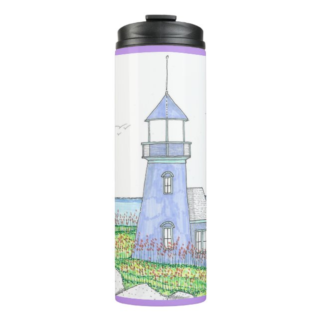 Purple Lighthouse; Thermal Tumbler (Front)