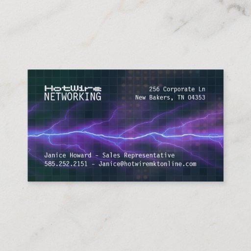 Customizable Purple Lightning Electricity Backdrop Business Card Template