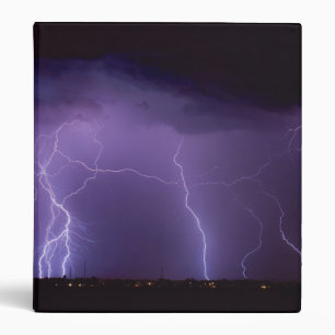Purple Lightning in a Night Desert Thunder Storm Binder