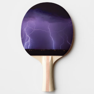 Purple Lightning in a Night Desert Thunder Storm Ping-Pong Paddle