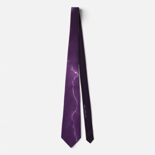 Purple lightning neck tie