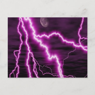 Purple lightning postcard