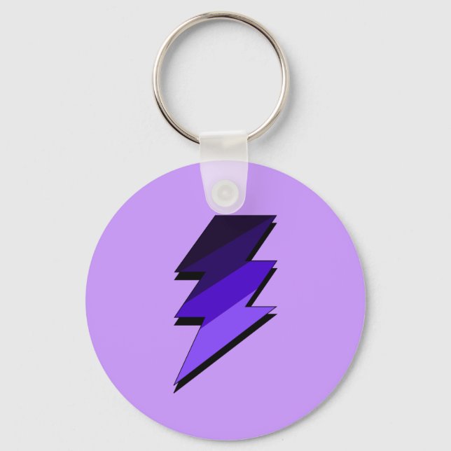 Purple Lightning Thunder Bolt Keychain (Front)