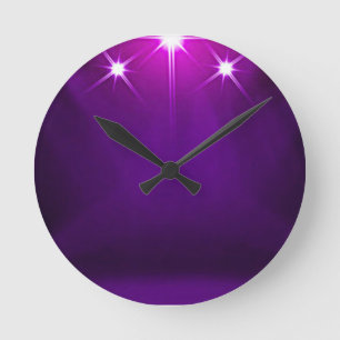 PURPLE LIGHTS ACRYLIC WALL CLOCK! ROUND CLOCK