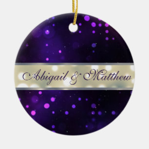 Purple Lights Personalized Christmas Ornament