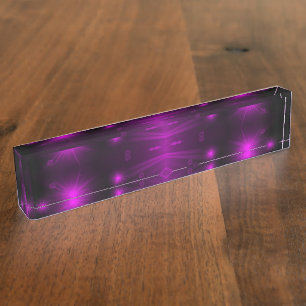 purple lights star name plate