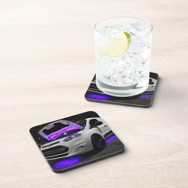 Purple Lights Van Beverage Coaster (Right Side)