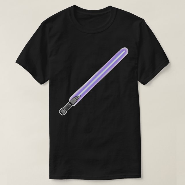 Purple Lightsaber Sticker T-Shirt (Design Front)