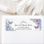 Purple Lilac Baby Blue Roses Floral Return Address Label<br><div class="desc">These coordinating return address labels feature pretty pastel baby blue and purple lilac rose flowers, butterflies and chic silver accents. Personalize them easily and quickly. Simply click the "Edit Using Design Tools" button to modify the text, wording, font style, font size, and font color. You can also add or remove...</div>