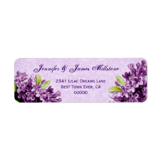 Purple Lilac Blossoms Vintage Wedding Label