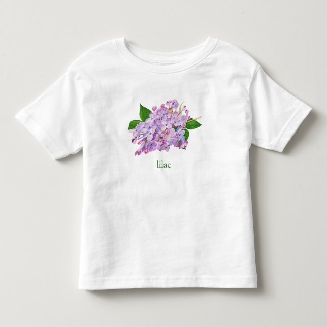 Purple lilac botanical watercolor toddler t-shirt (Front)