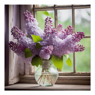 Purple Lilac Bouquet Poster