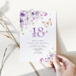 Purple Lilac Butterflies 18th birthday Invitation<br><div class="desc">Purple Lilac Butterflies 18th birthday Invitation
Matching items available.</div>