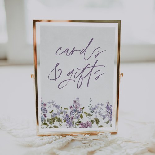 Purple Lilac Cards and Gifts Sign