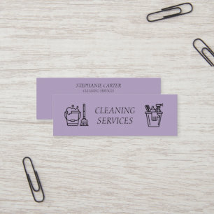 Purple Lilac Cleaning Services Company  Mini Business Card
